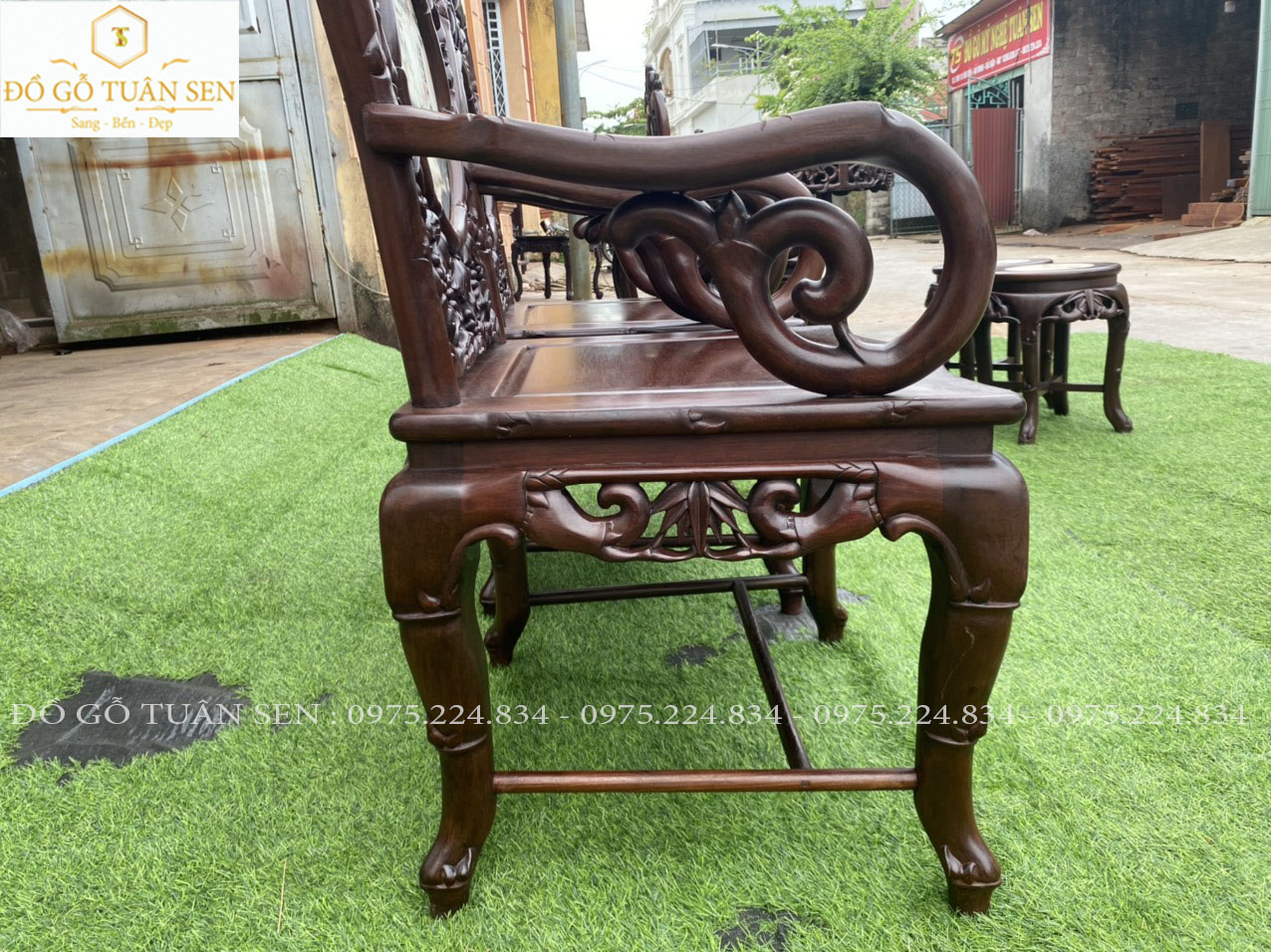 Hình ảnh chi tiết bộ bàn ghế trúc kép gỗ gụ đẹp nhất 2023